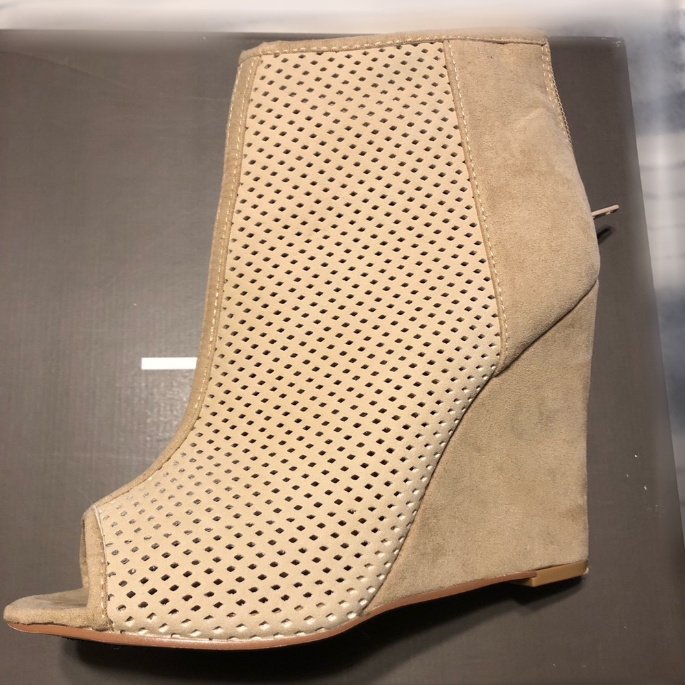 Peep Toe Wedge Bootie